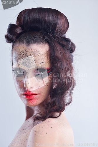 Image of Beautiful Woman with  Luxury Makeup