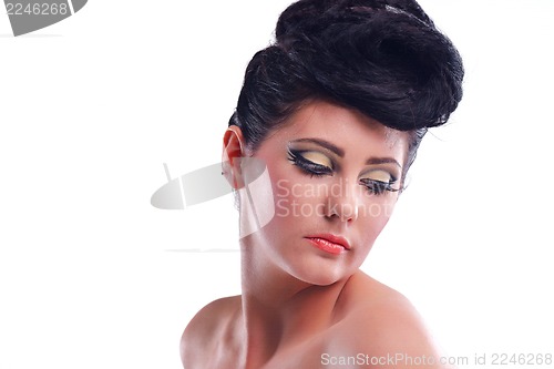 Image of Beautiful Woman with  Luxury Makeup