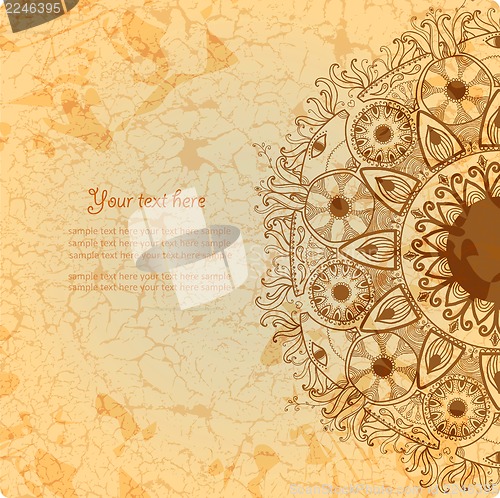 Image of Vintage invitation card on grunge background.