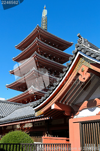 Image of Pagoda at Sensoji Asakusa Temple in Tokyo, Japan