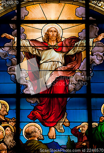 Image of Beautiful stained glass window created by F. Zettler (1878-1911)