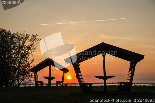 Image of Rest area at sunset