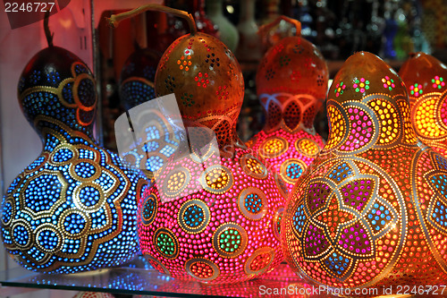 Image of turkish traditional multicolored lamps