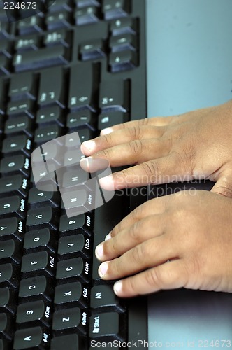Image of Hands typing on a computer key board