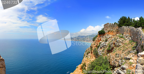 Image of mediterranean sea - view from fortress Alanya