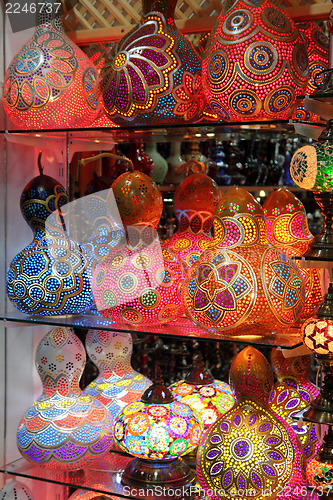 Image of turkish traditional multicolored lamps