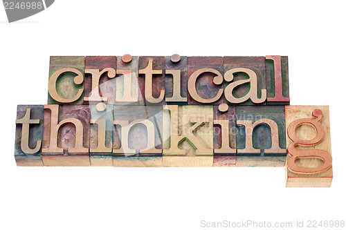 Image of critical thinking in wood type