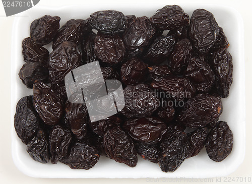 Image of Tray of prunes from above