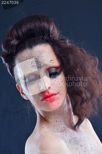 Image of Beautiful Woman with  Luxury Makeup