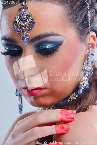 Image of Beautiful Woman with  Luxury Makeup