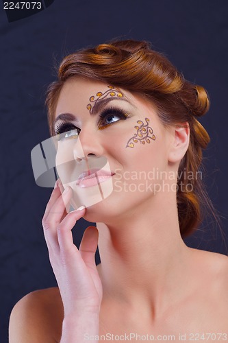Image of Beautiful Woman with  Luxury Makeup