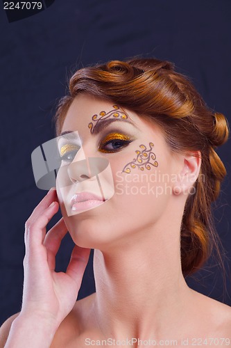 Image of Beautiful Woman with  Luxury Makeup