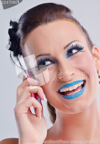 Image of Beautiful Woman with  Luxury Makeup