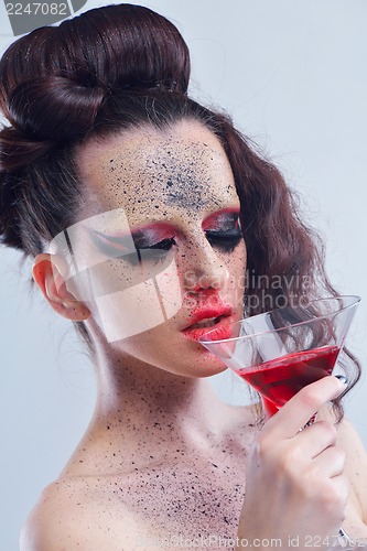 Image of Beautiful Woman with  Luxury Makeup