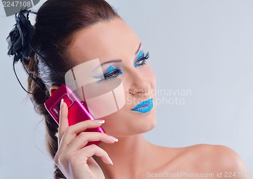 Image of Beautiful Woman with  Luxury Makeup
