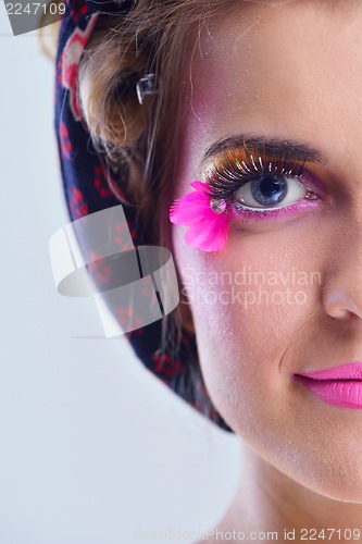 Image of Beautiful Woman with  Luxury Makeup