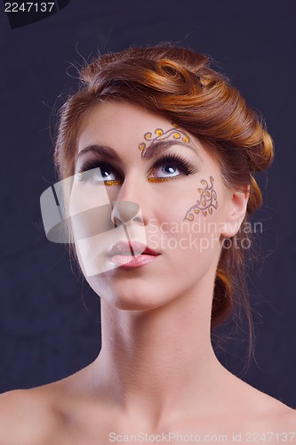Image of Beautiful Woman with  Luxury Makeup