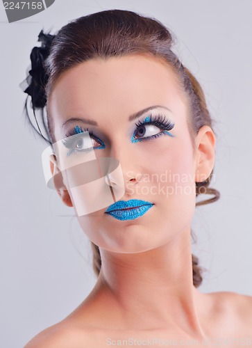 Image of Beautiful Woman with  Luxury Makeup