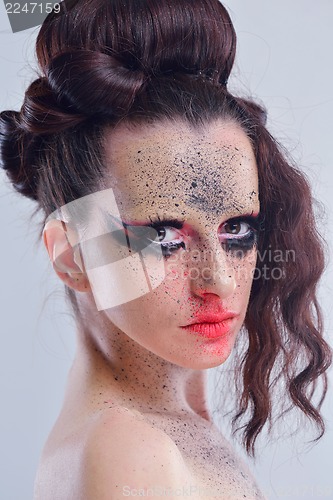 Image of Beautiful Woman with  Luxury Makeup