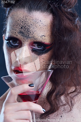 Image of Beautiful Woman with  Luxury Makeup