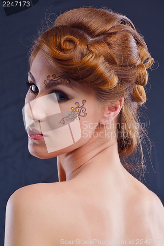Image of Beautiful Woman with  Luxury Makeup