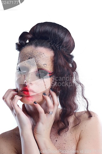 Image of Beautiful Woman with  Luxury Makeup