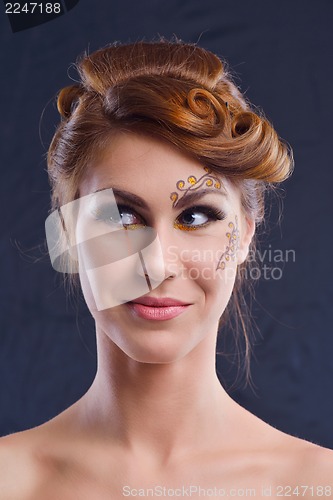 Image of Beautiful Woman with  Luxury Makeup