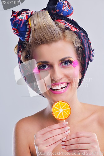 Image of Beautiful Woman with  Luxury Makeup