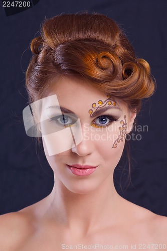 Image of Beautiful Woman with  Luxury Makeup