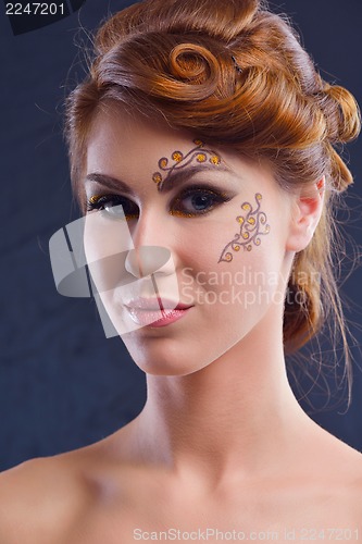 Image of Beautiful Woman with  Luxury Makeup