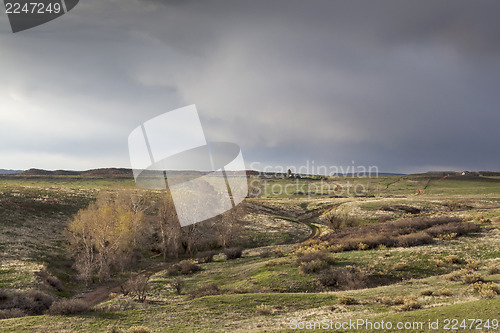 Image of spring storm over Colorado ranch
