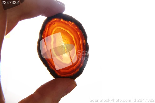 Image of agate gem in human hand