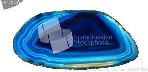 Image of blue agate gem isolated 