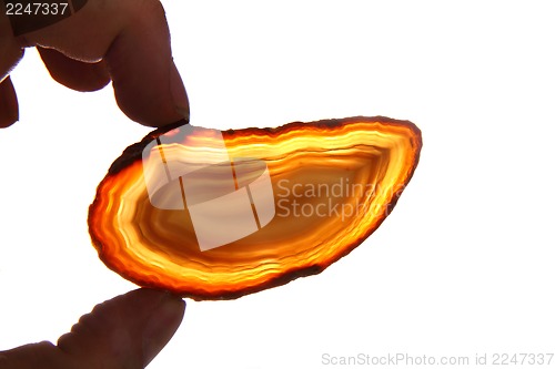 Image of agate gem in human hand