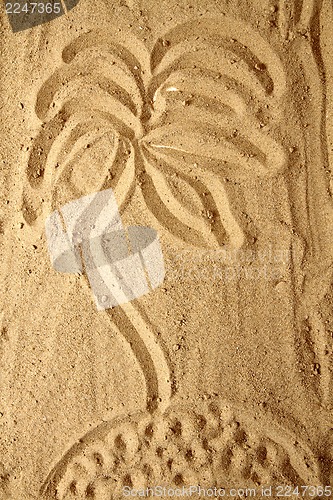 Image of yellow sand texture (palm tree)