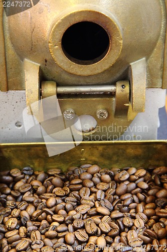 Image of old coffee beans machine as gourmet background