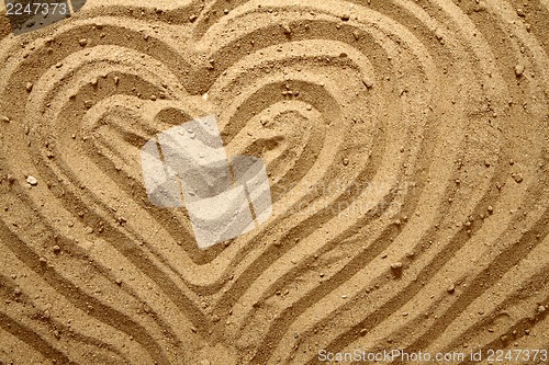 Image of yellow sand texture (heart)