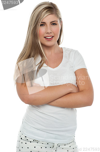 Image of Portrait of a confident teen girl