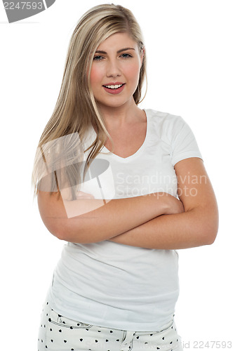 Image of Portrait of a confident teen girl