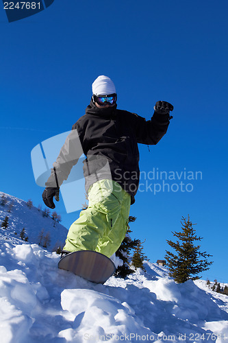 Image of Snowboarder in Dolomites