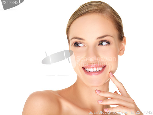 Image of Beautiful woman isolated on white