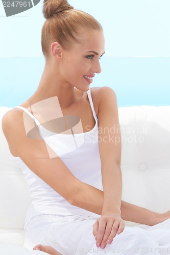 Image of Happy confident beautiful woman