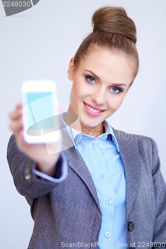 Image of Business woman with cell phone