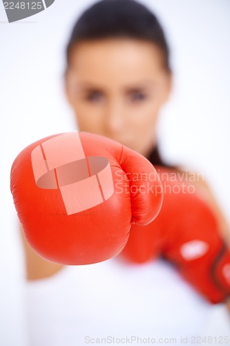 Image of Close up of boxing glove