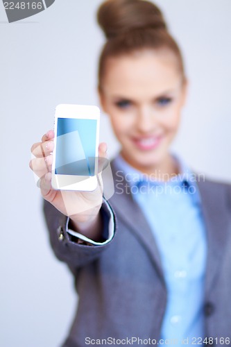 Image of Business woman with cell phone