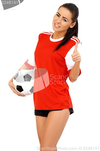 Image of Beautiful female soccer player