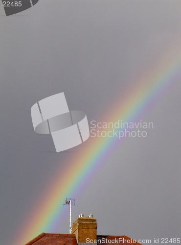 Image of Rainbow over a rooftop