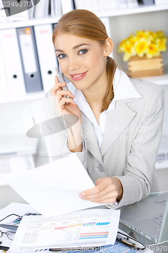 Image of Business Woman in Office