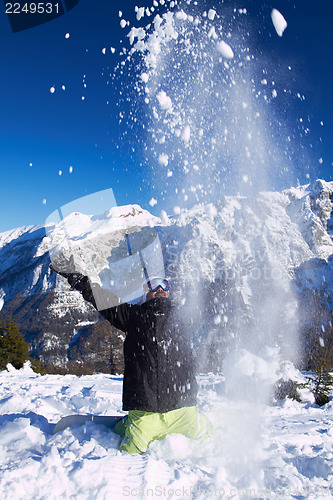 Image of Snowboarder in Dolomites