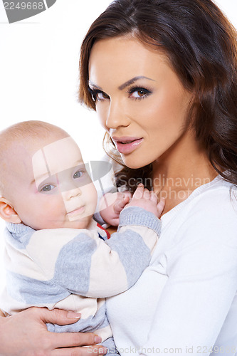 Image of Happy young mother and baby